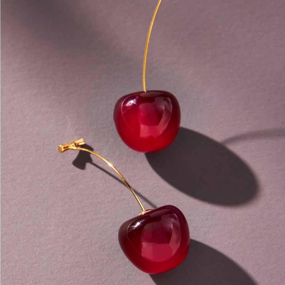 Anthropologie Cherry Drop Earrings NWT